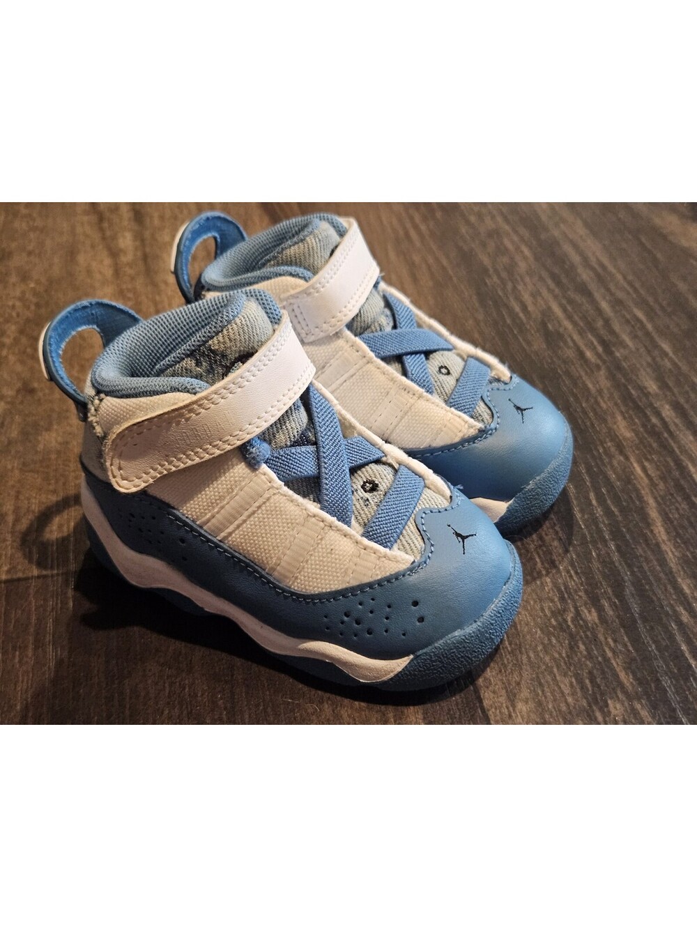 Jordan 6 Rings Shoes Sneakers DM8954-100 White / Dutch Blue Toddler Size 4C